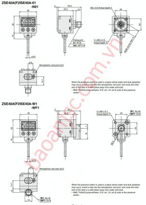 Ban ve kich thuoc cam bien ap suat SMC ZSE40 series